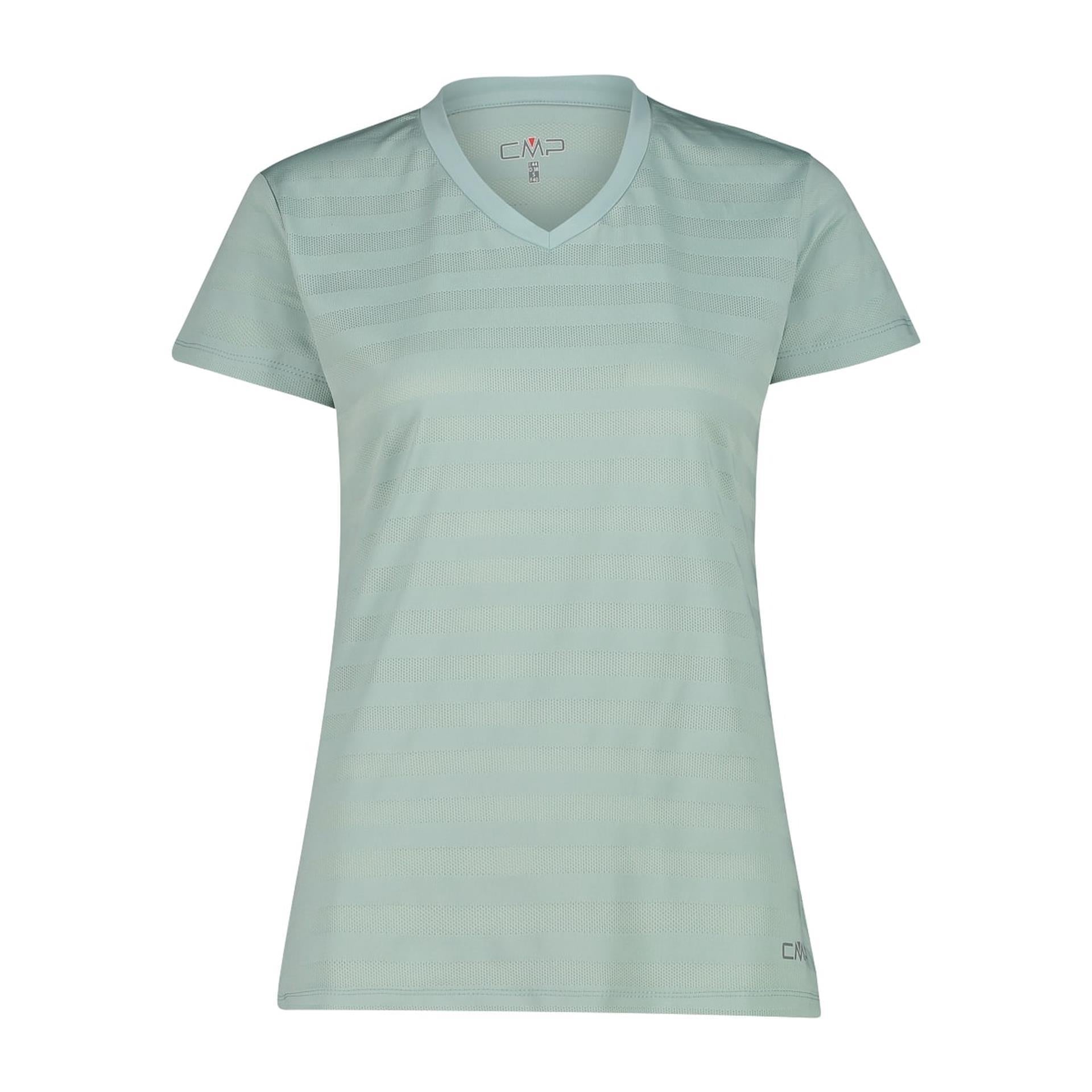 Damen T-Shirt jade mit Mesh-Einsätzen – Vorderansicht
