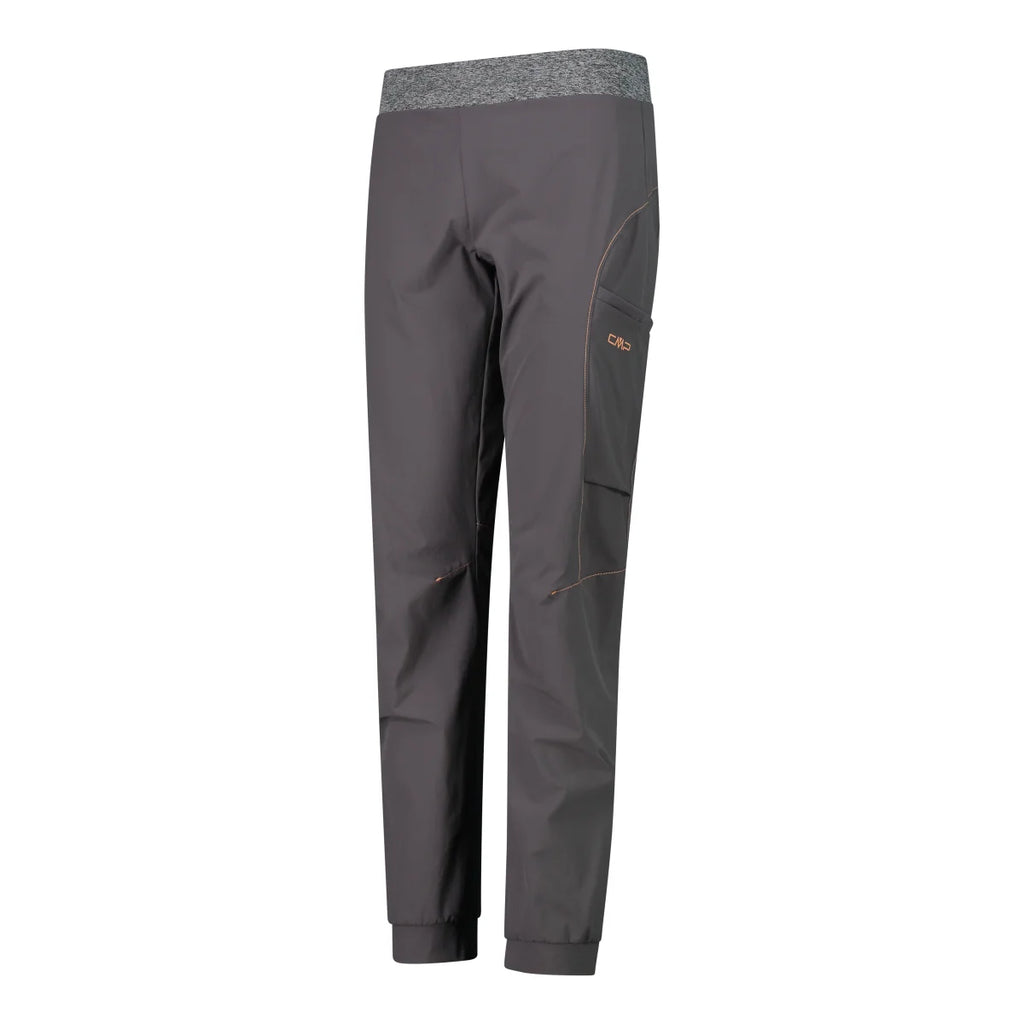 Seitenansicht lange Outdoorhose mit elastischem Bund