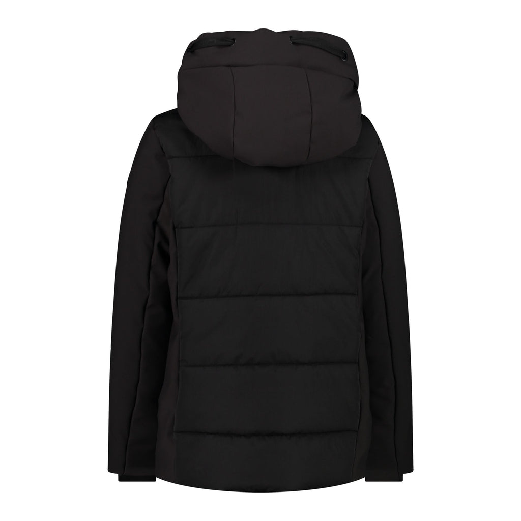 Rückansicht Damen Winterjacke Nero mit fester Kapuze
