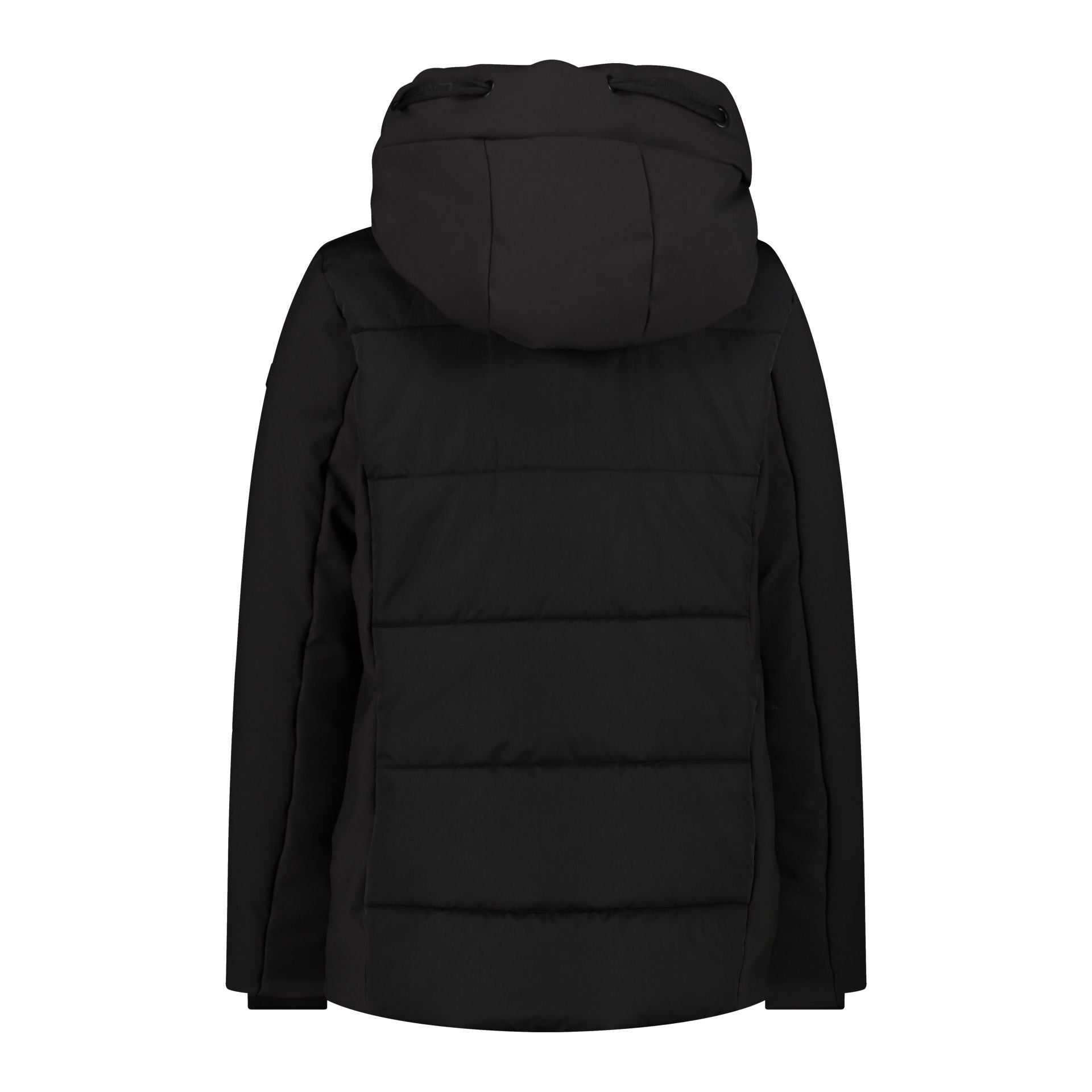 Rückansicht Damen Winterjacke Nero mit fester Kapuze
