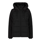 Vorderansicht Damen Winterjacke Fix Hood Nero mit Kapuze
