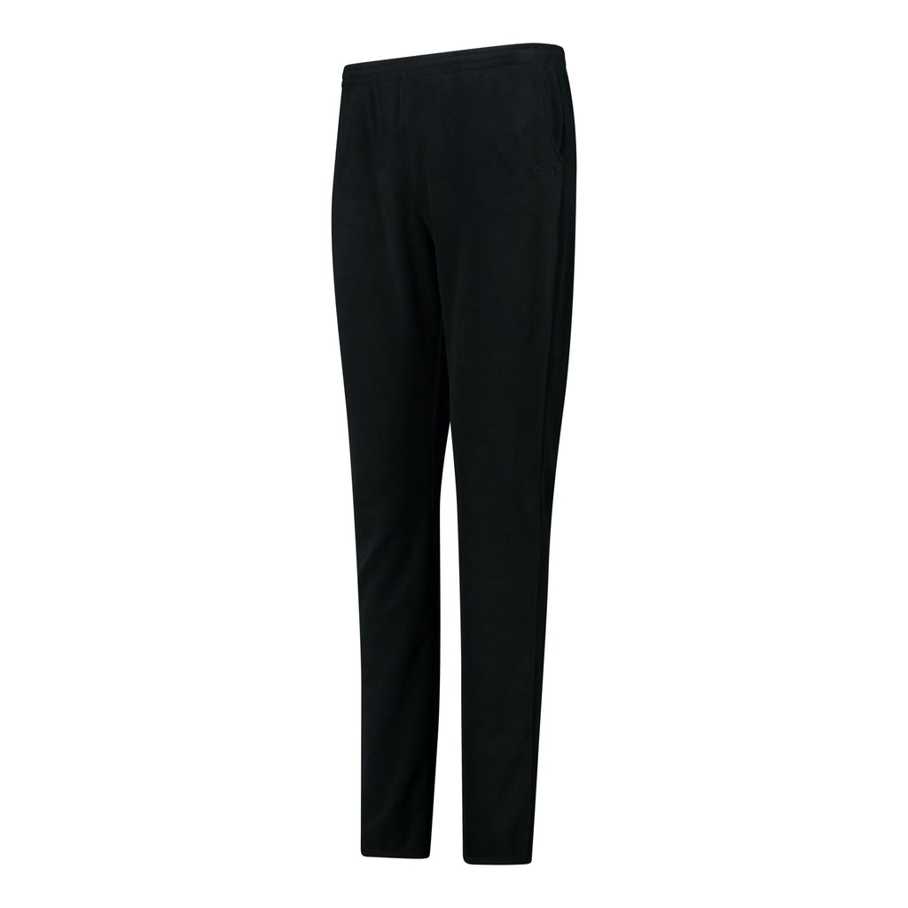 Seitenansicht schwarze Damen Fleecehose mit Kordelzug
