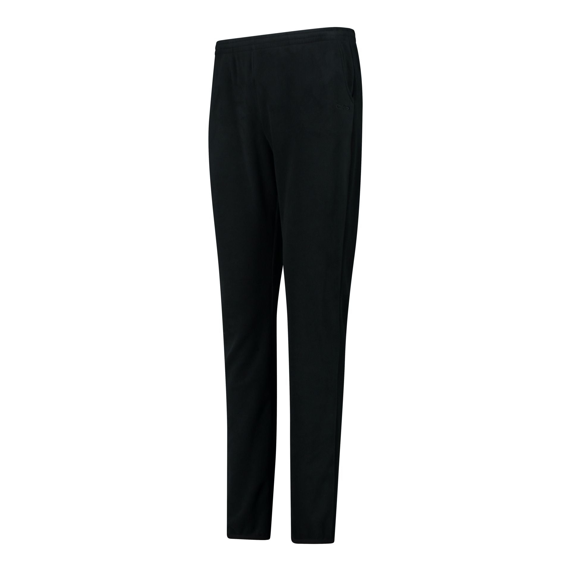 Seitenansicht schwarze Damen Fleecehose mit Kordelzug
