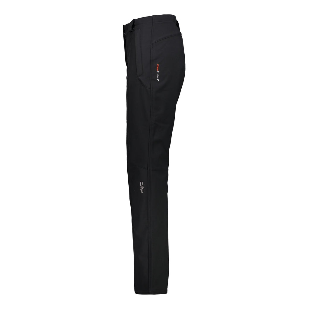 Seitenansicht wetterfeste Damen Softshell Hose mit vorgeformten Knien