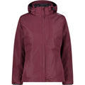 CMP Damen 3-in-1 Softshelljacke burgundy – Vorderansicht mit Kapuze