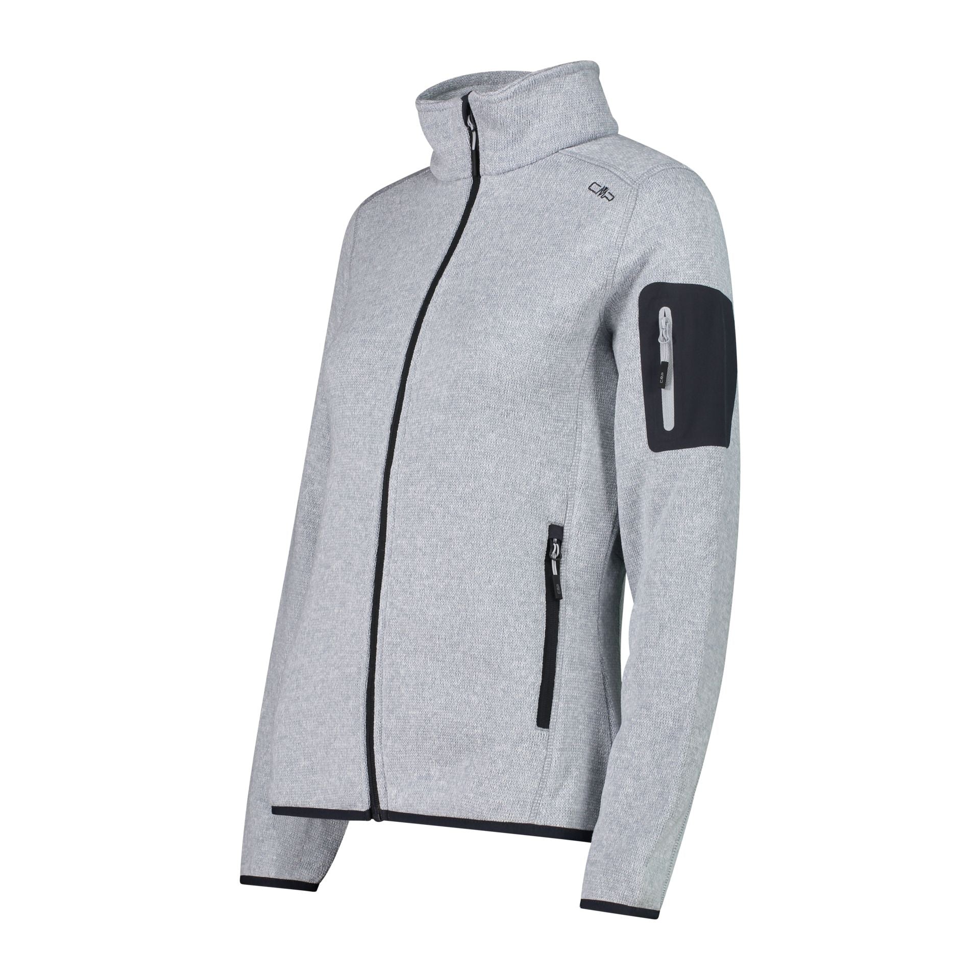 Rückansicht der gestrickten Damen Fleecejacke von CMP