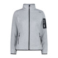 Damen Fleecejacke allumino-antracite in gestrickter Melange-Optik