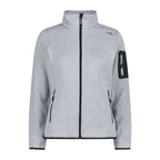 Damen Fleecejacke allumino-antracite in gestrickter Melange-Optik