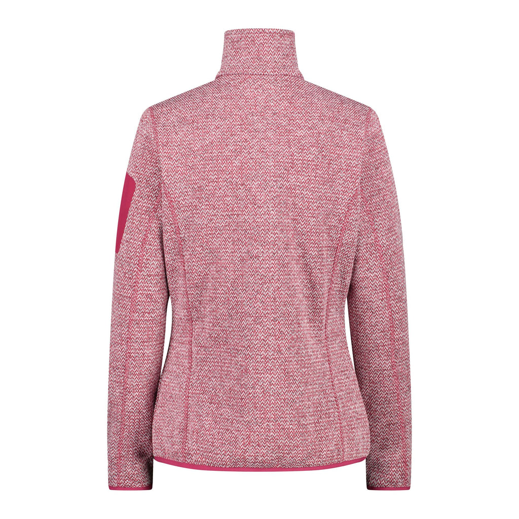 CMP Damen knitted melange Fleecejacke 3H14746 fucsia-bianco