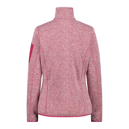 CMP Damen knitted melange Fleecejacke 3H14746 fucsia-bianco