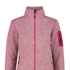 CMP Damen knitted melange Fleecejacke 3H14746 fucsia-bianco