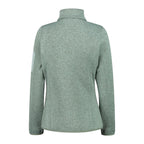 Rückseite der gestrickten CMP Damen-Fleecejacke jade-salvia