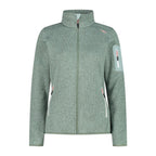 CMP Damen Fleecejacke jade-salvia mit Reißverschluss und Strickoptik