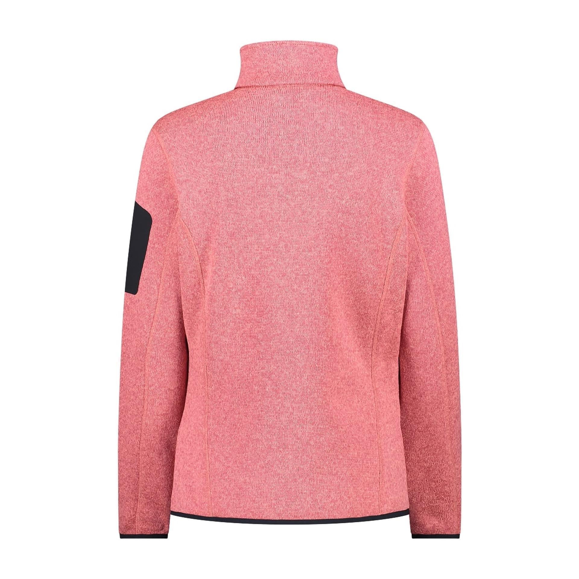 Rückseite der CMP Fleecejacke für Damen in gestrickter Optik
