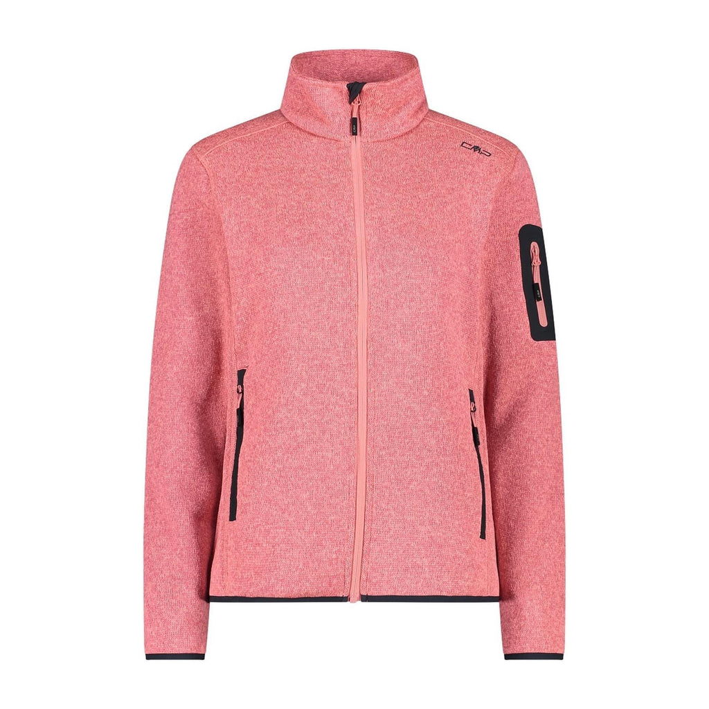 CMP Damen Fleecejacke orchidea-lotus mit Reißverschluss und Strickoptik