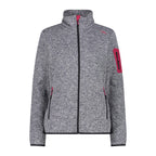 CMP Damen knitted melange Fleecejacke 3H14746 titanio-bianco-fucsia