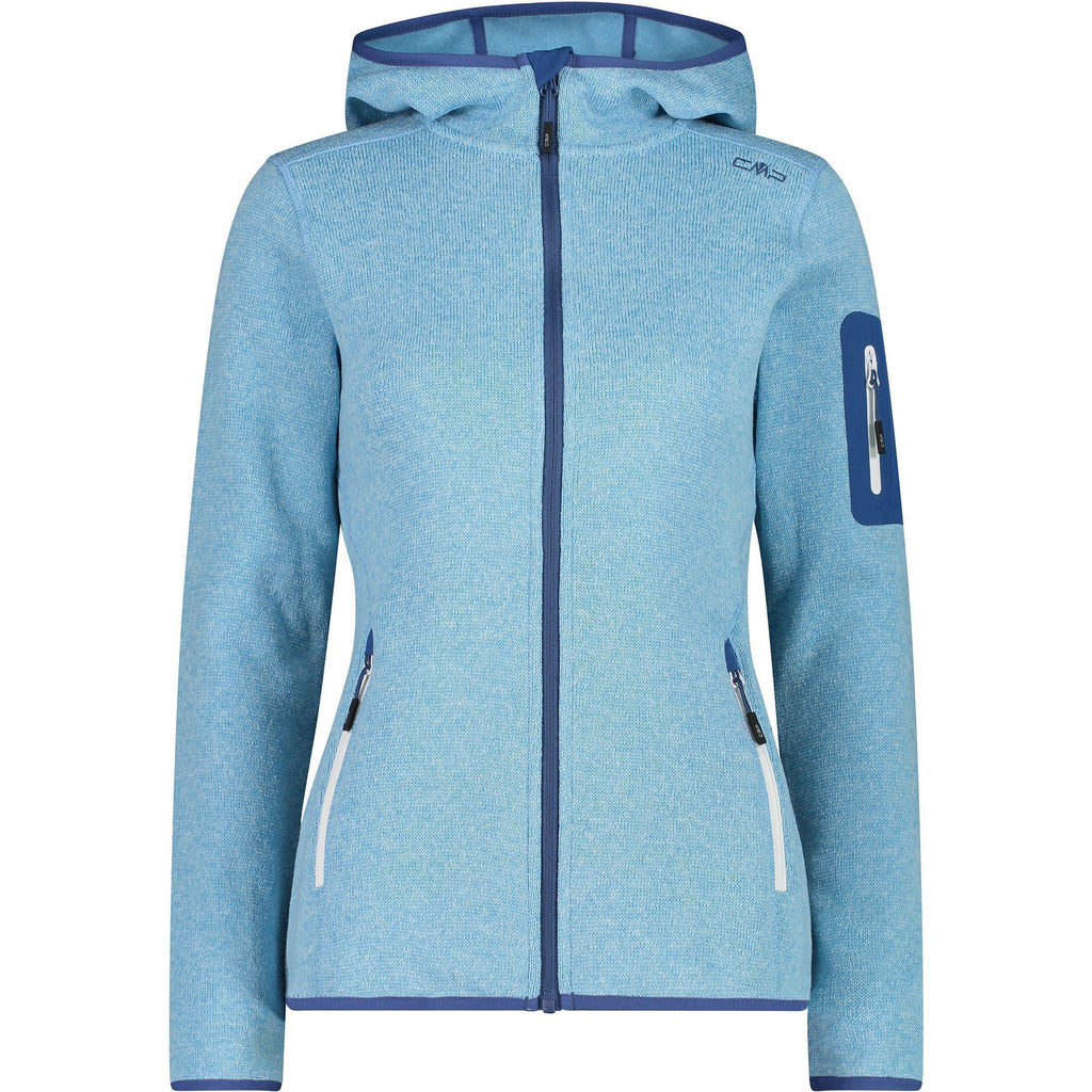 CMP Damen knitted melange Zip Hoodie Jacke 3H19826 cielo-dusty blue