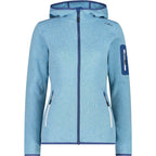 CMP Damen knitted melange Zip Hoodie Jacke 3H19826 cielo-dusty blue