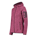 CMP Damen knitted melange Zip Hoodie Jacke 3H19826 pink fluo-plum