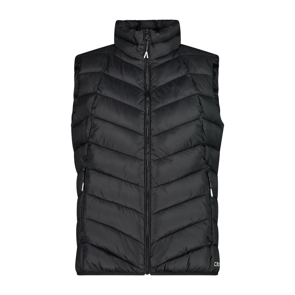 Gesteppte Damenweste in schwarz mit hochschließendem Reißverschluss