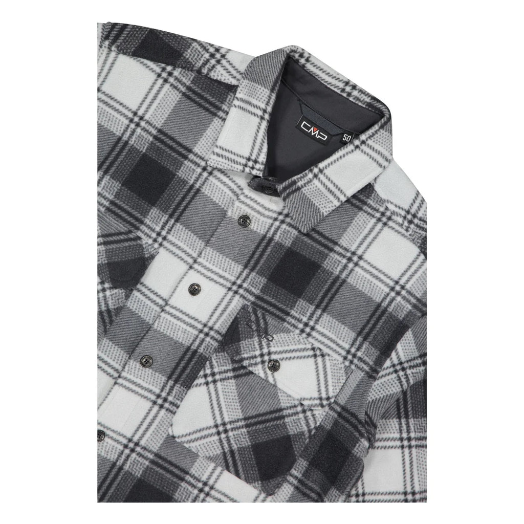 Detailansicht CMP Herren Fleecehemd mit Karomuster – warm, bequem & mit Brusttaschen