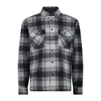 CMP Herren Fleecehemd alluminio – Vorderansicht mit Knopfleiste & Brusttaschen im Karodesign