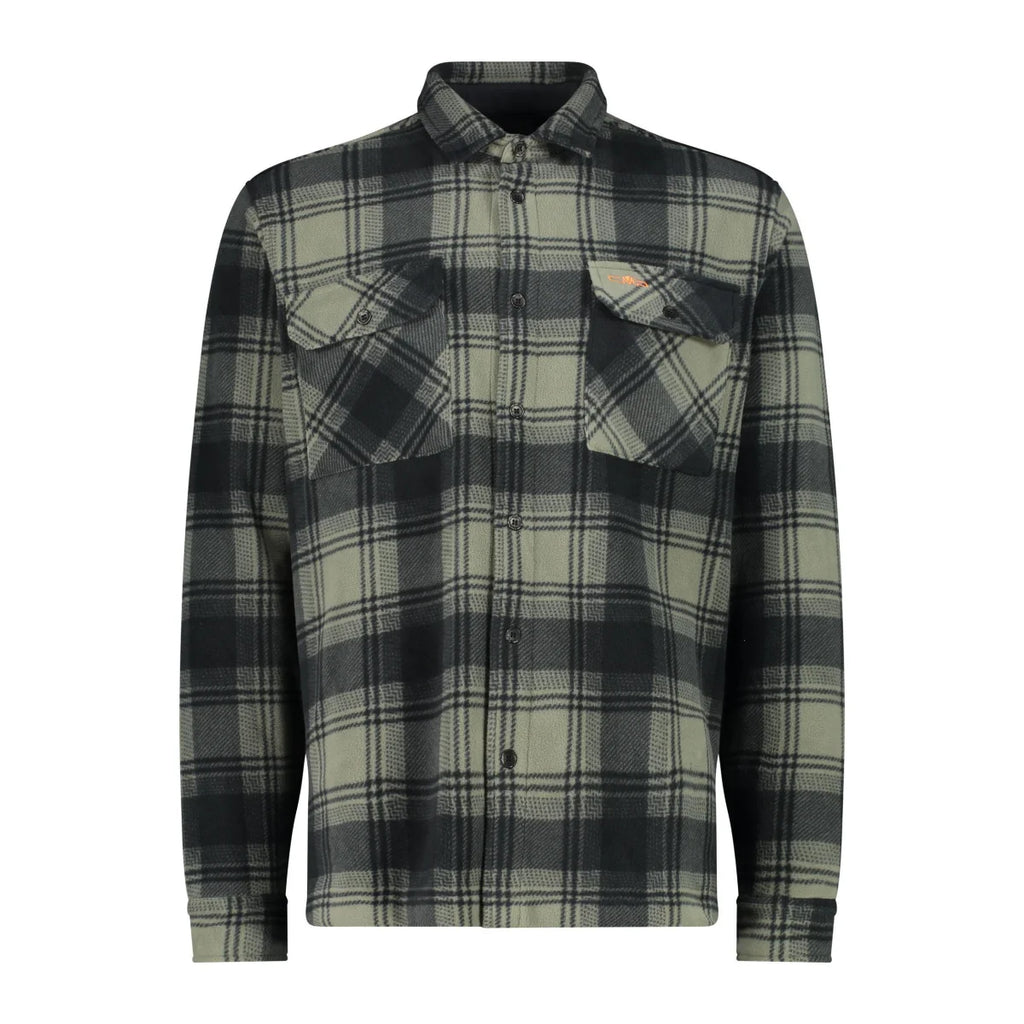 CMP Herren Fleecehemd kariert mit Knopfleiste – Vorderansicht