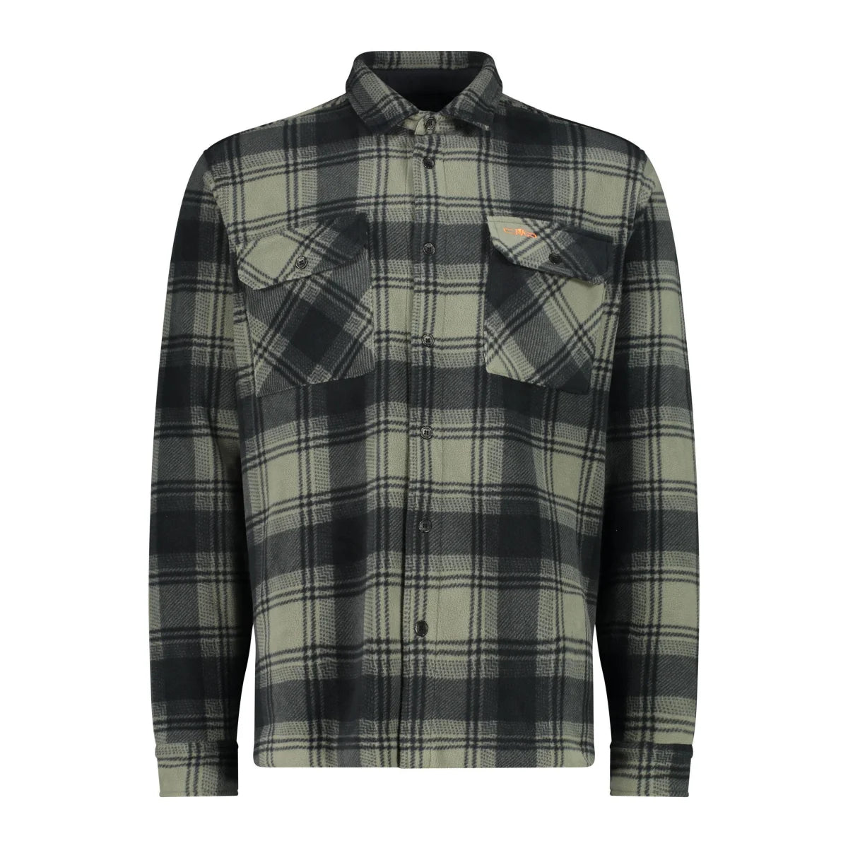 CMP Herren Fleecehemd kariert mit Knopfleiste – Vorderansicht