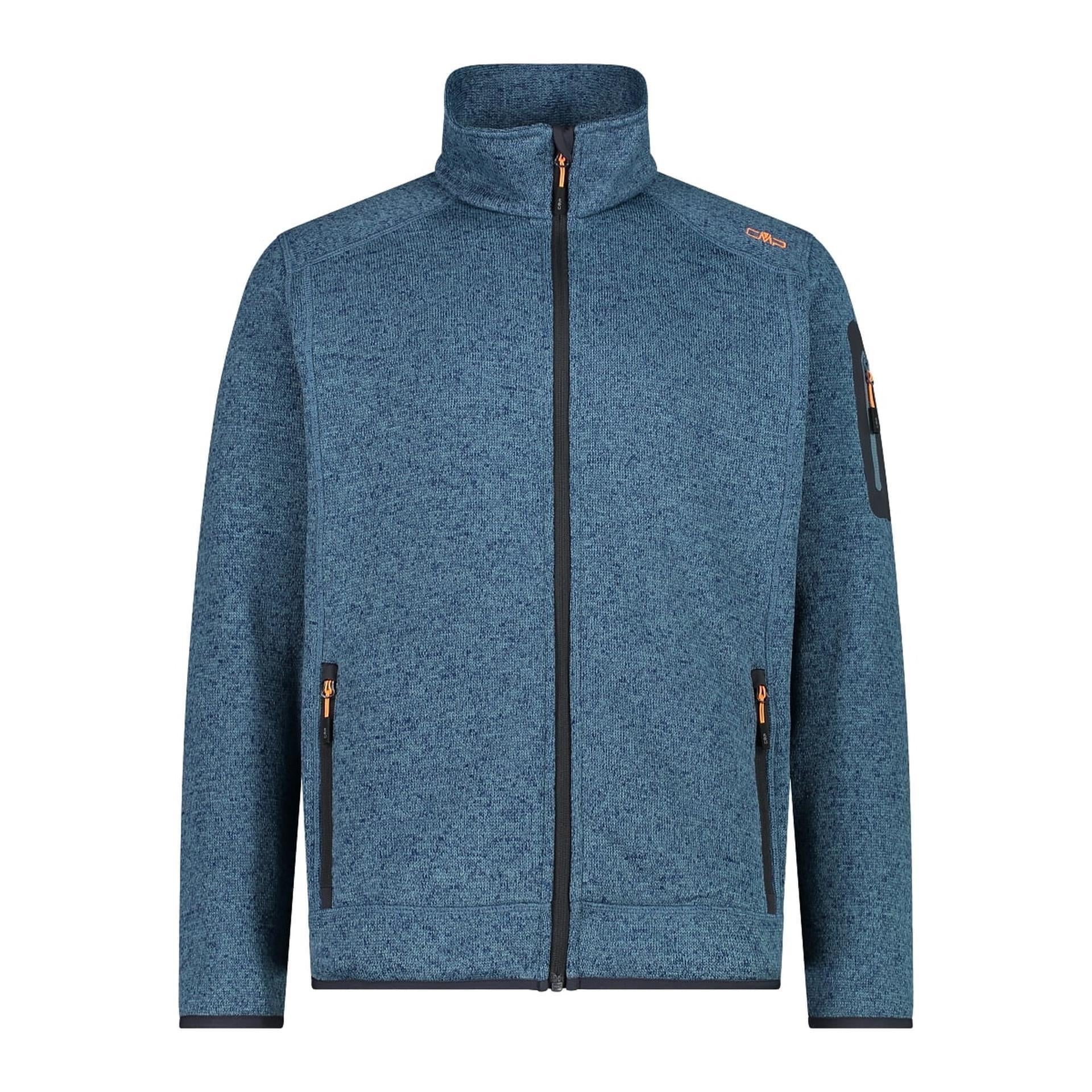Vorderansicht der CMP Knit-Tech Herren Fleecejacke in hydro-bluesteel