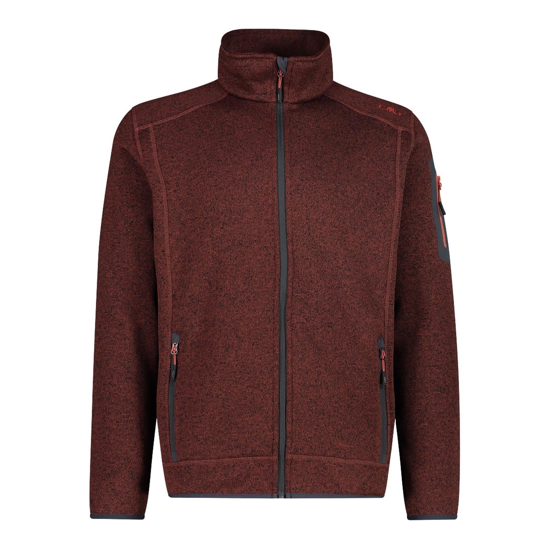 CMP Knit-Tech Herren-Fleecejacke in rust-antracite mit Reißverschluss