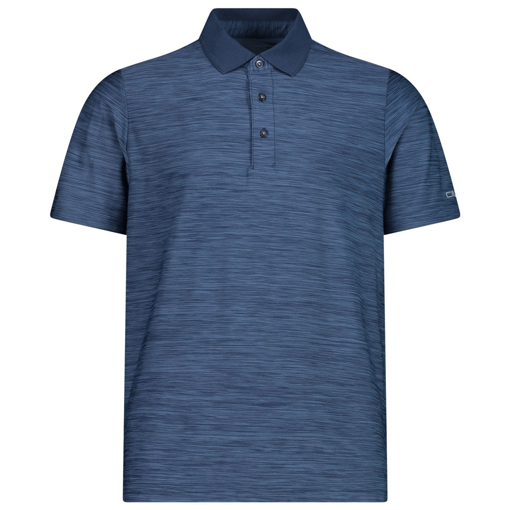 CMP Herren Poloshirt in black blue melange von vorn