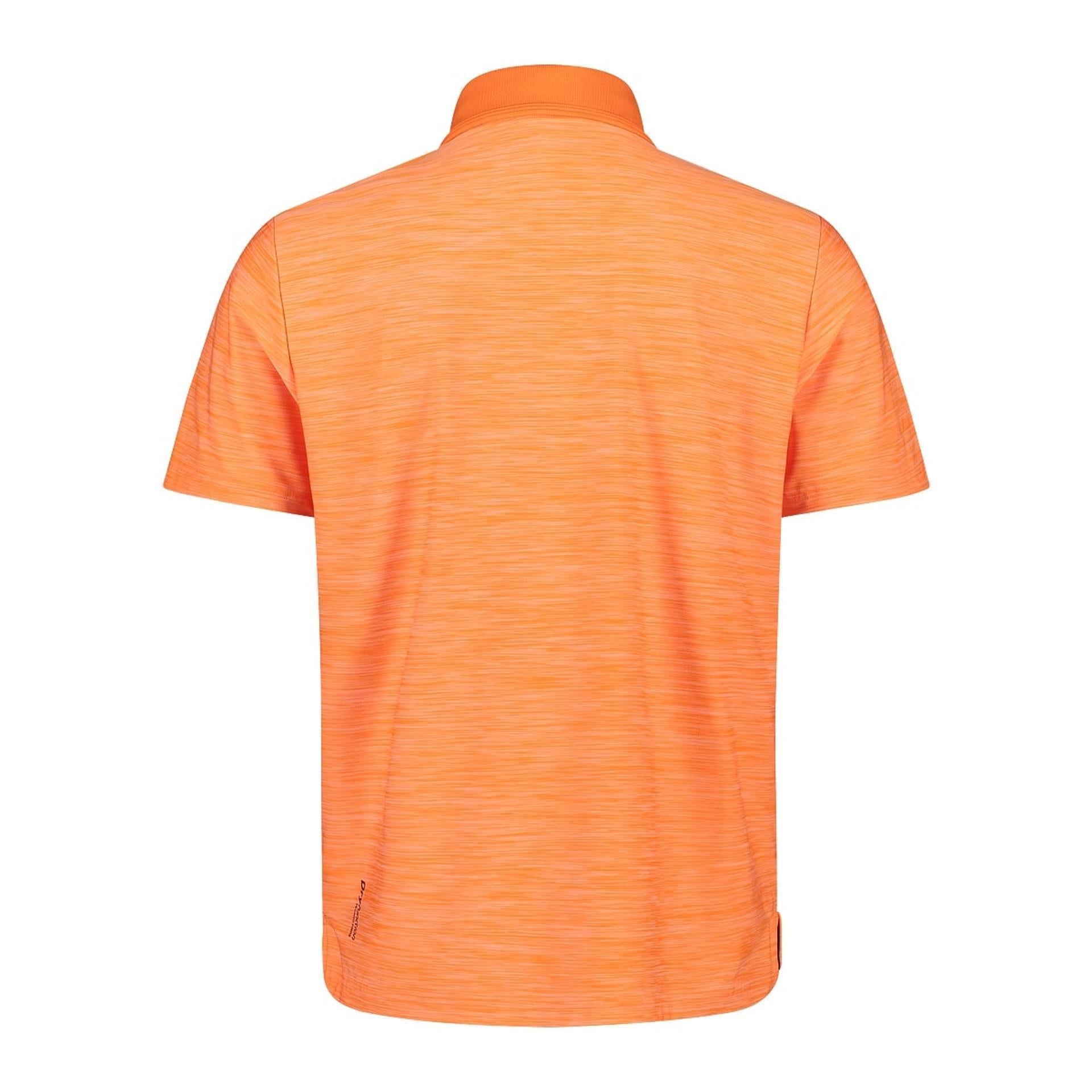 CMP Poloshirt für Herren – Rückansicht in flame-melange mit elastischem Sitz