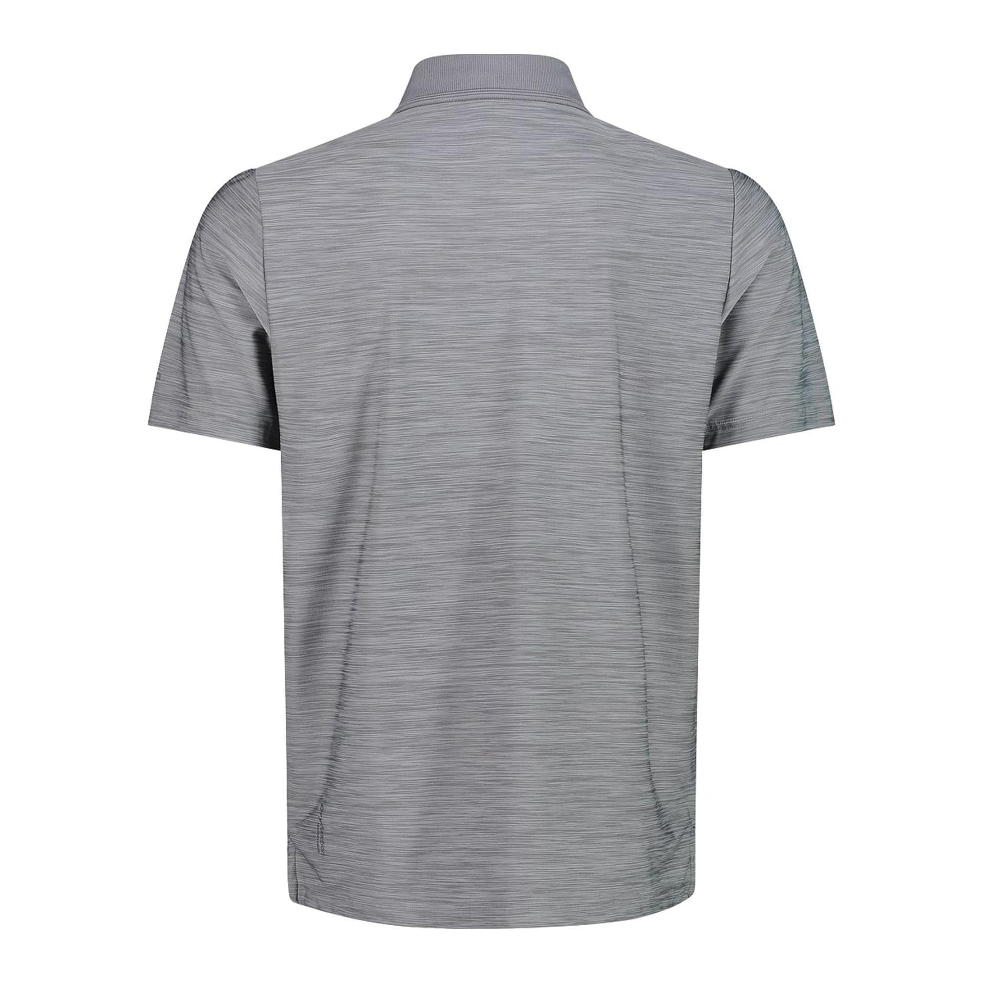 Rückansicht des schnelltrocknenden Herren-Poloshirts grafite melange