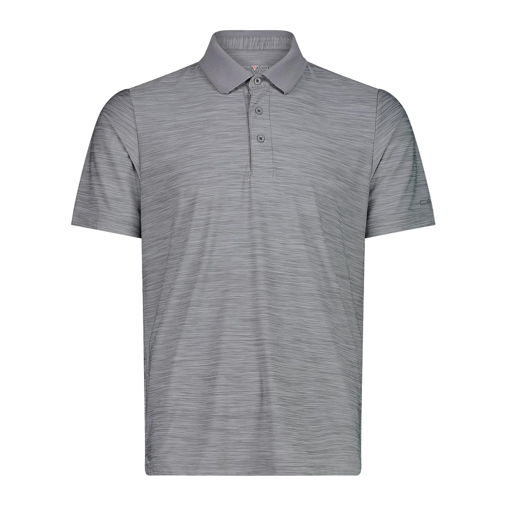 Herren Poloshirt grafite melange aus Stretch-Material – Vorderansicht