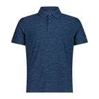 CMP Herren Poloshirt ocean melange – Vorderansicht mit Kragen, Knopfleiste & sportlichem Schnitt