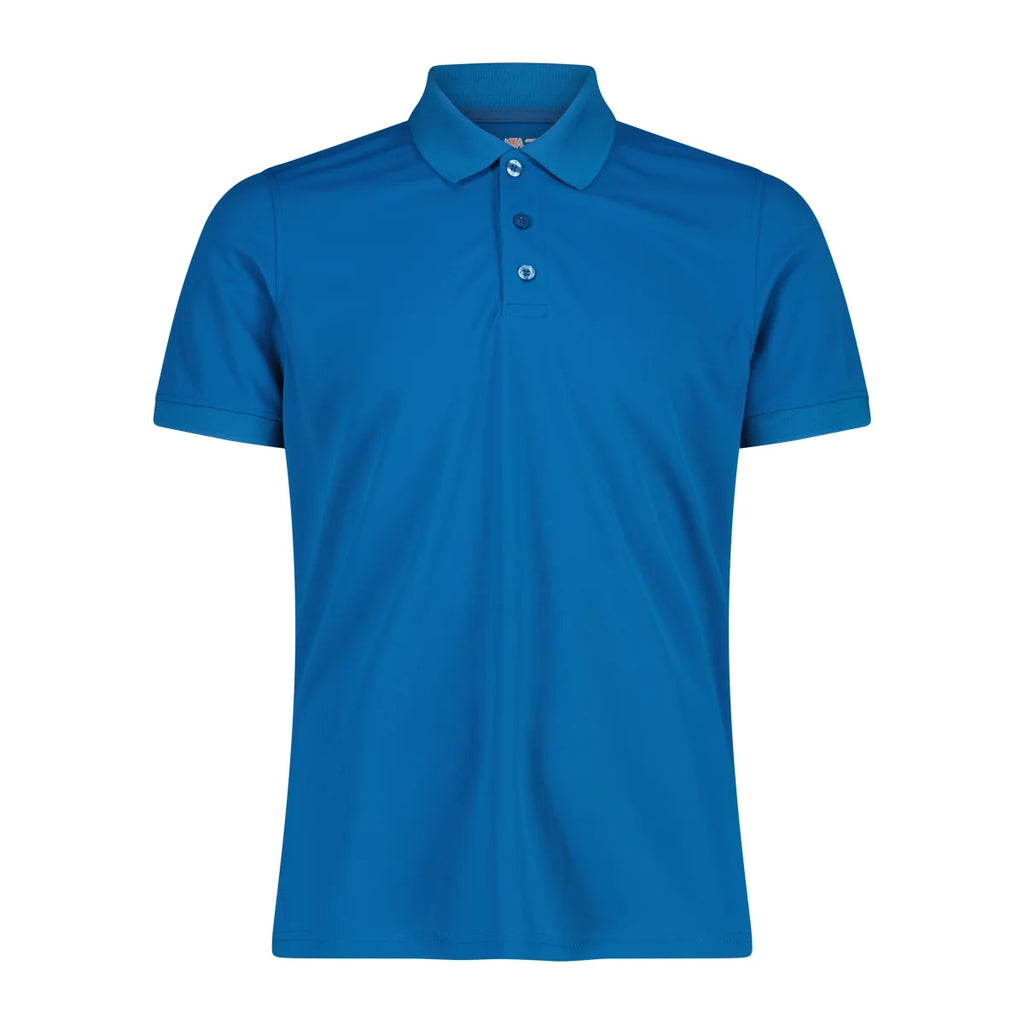 CMP Herren Funktions-Poloshirt pacific – Vorderansicht mit Kragen, Knopfleiste und sportlichem Schnitt