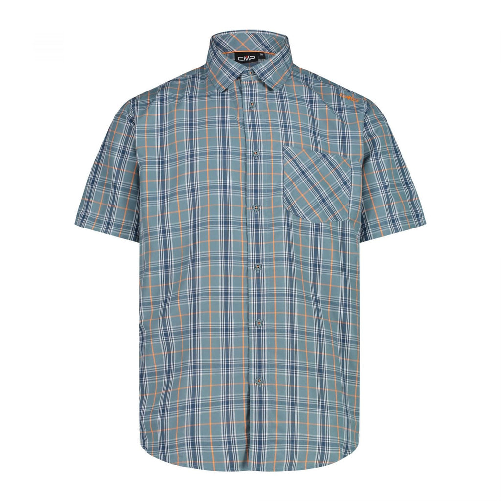 CMP Herren Funktionshemd kariert in hydro-bluesteel-flame von vorn