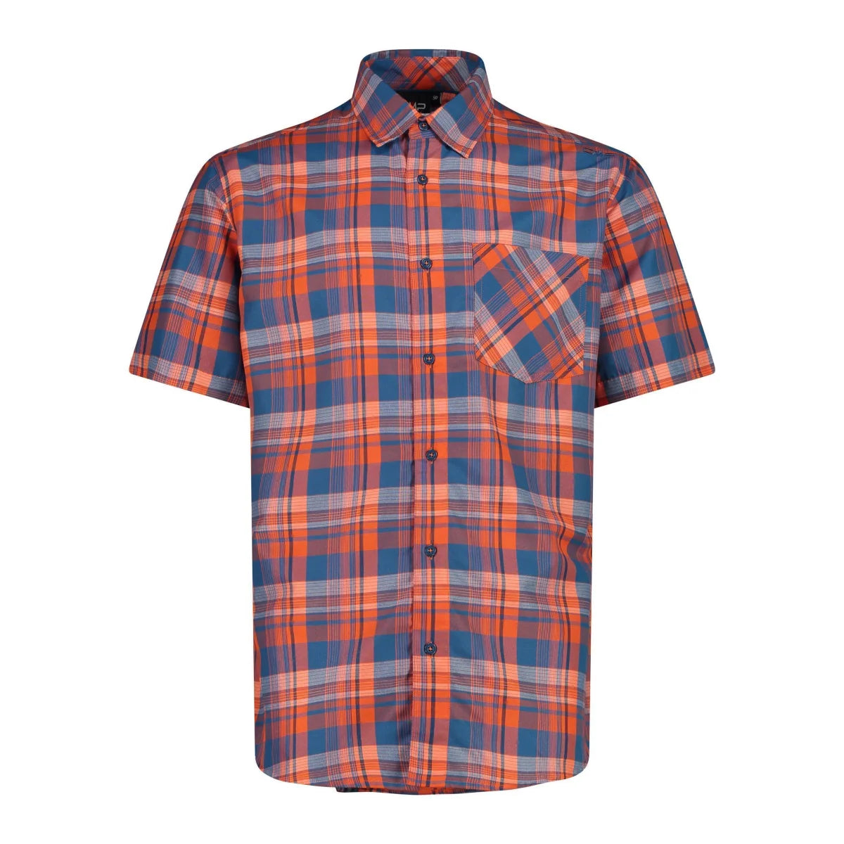 CMP Herren Funktionshemd ocean-tango-blue – Vorderansicht mit Knopfleiste