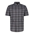 Herren Funktionshemd antracite-graffite – Vorderansicht mit Karomuster und Knopfleiste