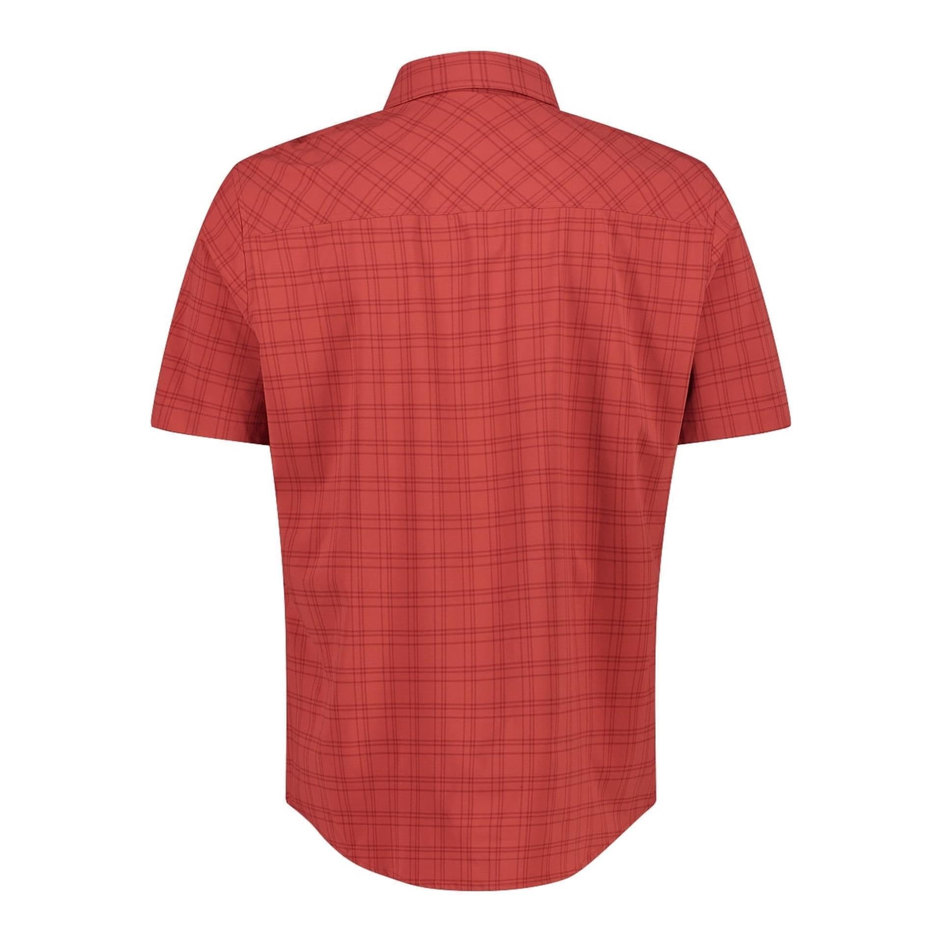 Leichtes Outdoorhemd in rust-dark rust von hinten