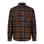 Vorderansicht des karierten Herren Flanellhemds in antracite-zucca