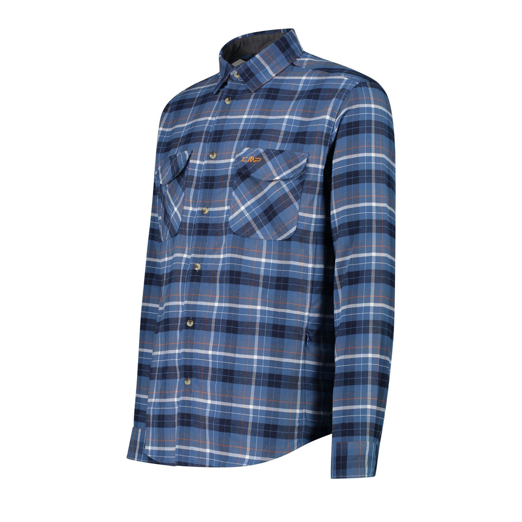 Seitenansicht des CMP Flanellhemds mit Karomuster
