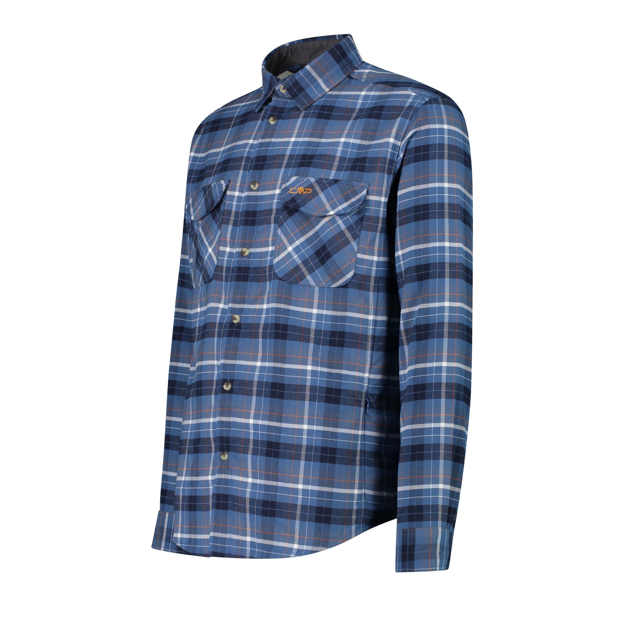 Seitenansicht des CMP Flanellhemds mit Karomuster