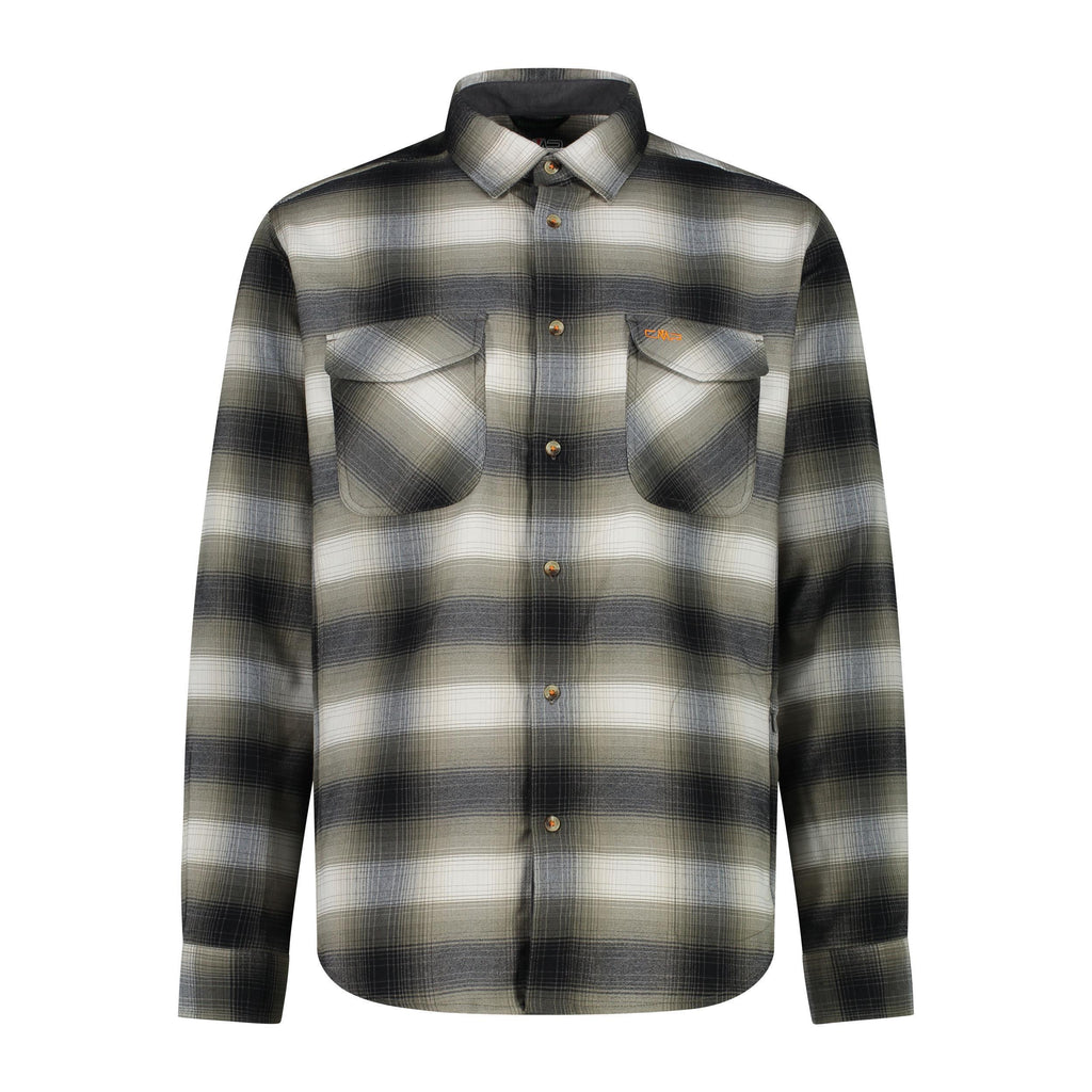 CMP Herren Flanellhemd olive-nero-bianco – Vorderansicht