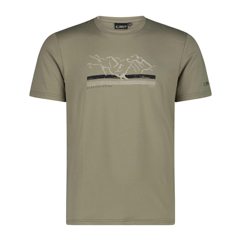 Vorderansicht CMP Funktionsshirt Herren mit Bergketten-Print