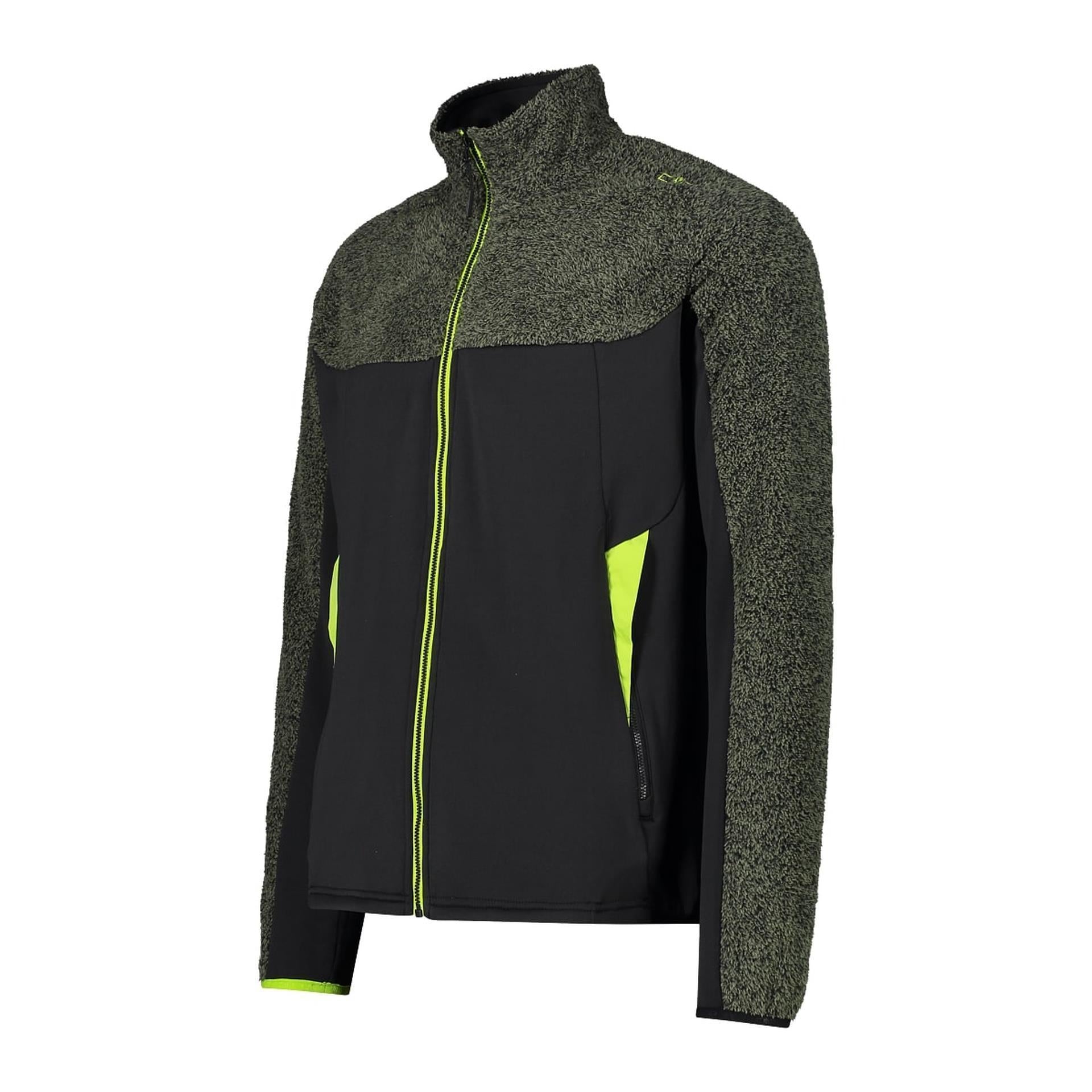 Seitenansicht der CMP Herrenjacke mit Highloft-Fleece und Stretch