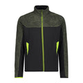 CMP Herren Hybridjacke nero-oilgreen – Frontansicht mit Reißverschluss