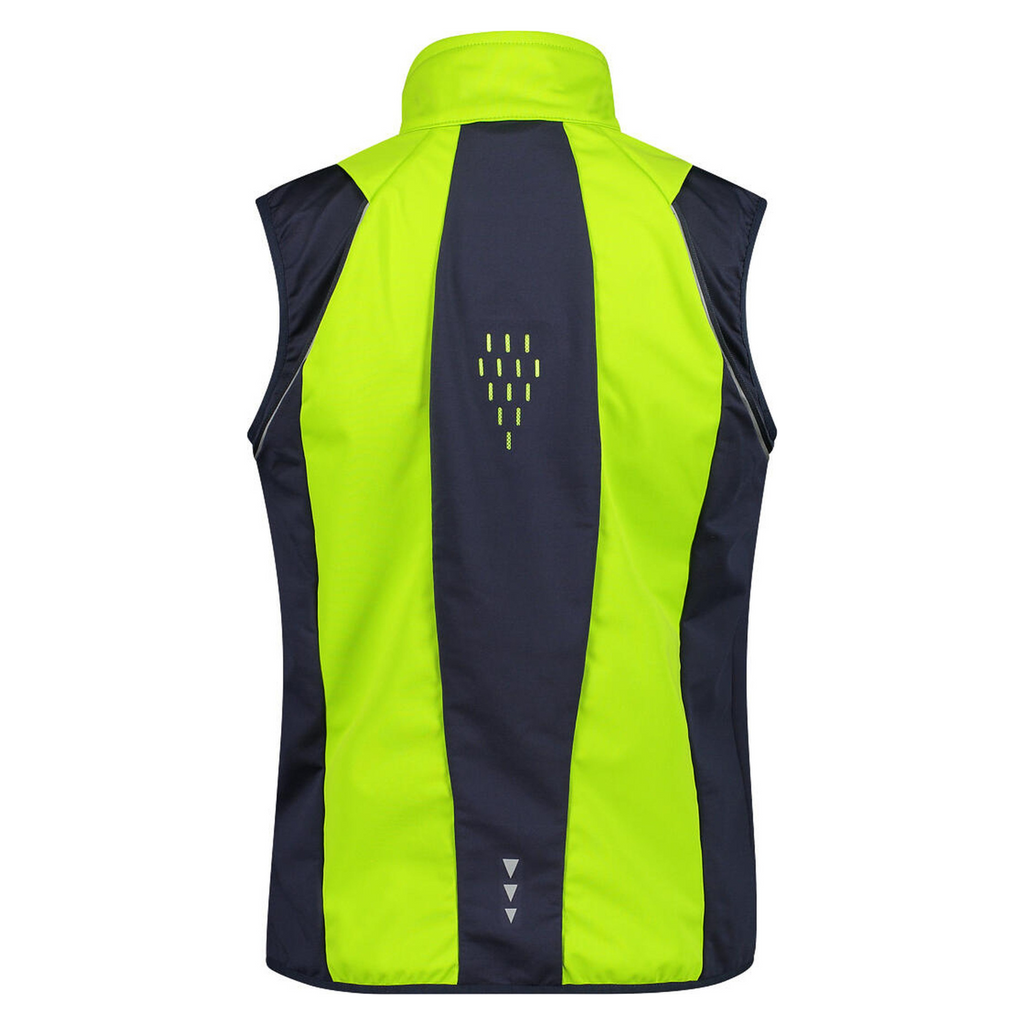 Funktionale Outdoor-Weste mit atmungsaktivem Rückenteil und reflektierenden Elementen