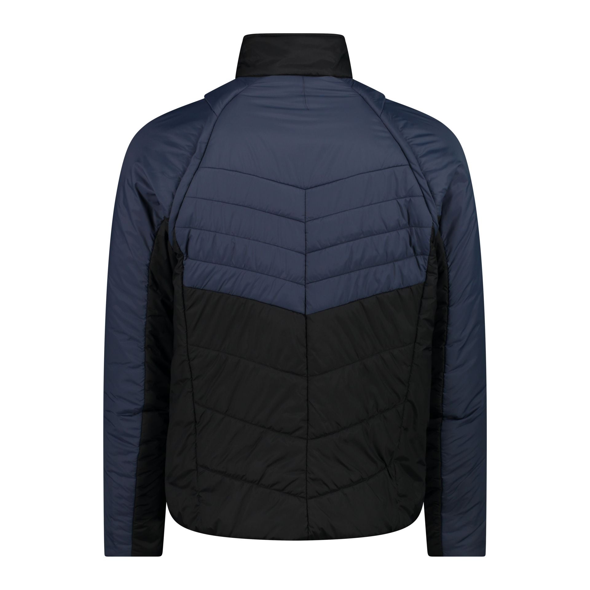 Rückansicht – Herren Steppjacke mit abtrennbaren Ärmeln und reflektierenden Details