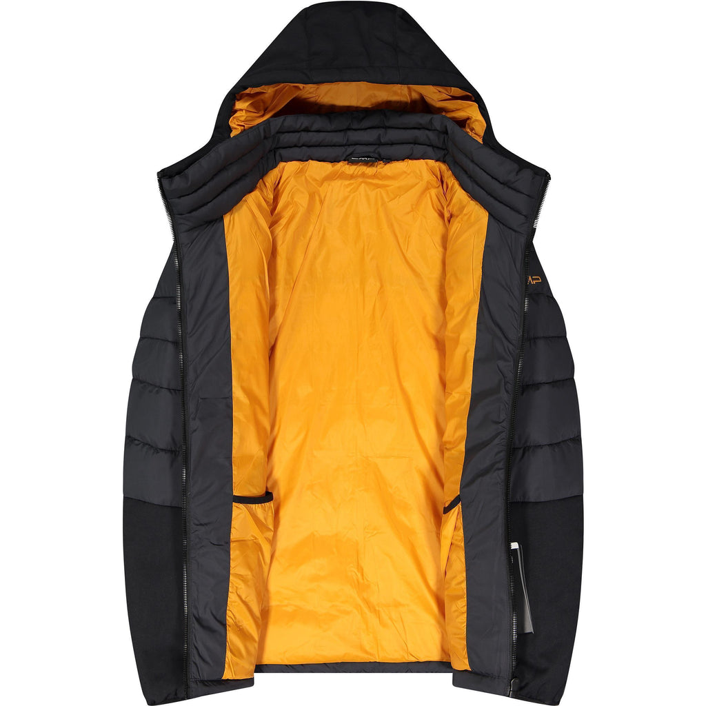 Blick auf das wattierte Innenfutter in Kontrastfarbe mit zwei offenen Innentaschen